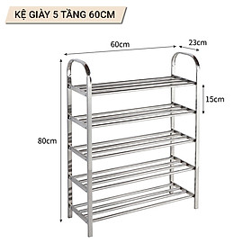 Giá kệ để giày dép 3/4/5/6 tầng khung inox chắc chắn, bền đẹp