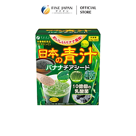 Bột rau xanh hữu cơ Japaness Green Banana Chia Seeds FINE JAPAN bổ sung chất xơ và lợi khuẩn hộp 40 thanh