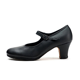 Giày khiêu vũ nhân vật flamenco chuyên nghiệp của sansha 6cm Giày cao gót dành cho nữ Giày khiêu vũ đen Color: Black FL1CL Leather Shoe Size: 10