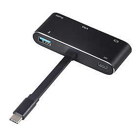 Cáp Chuyển Đổi Cổng C Sang HDMI/VGA Đen (4K USB 3.0)