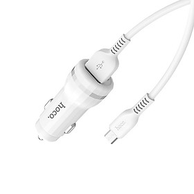 Mua Bộ Tẩu Sạc Trên Xe Ô Tô  Hoco Z27 Kèm Cáp Sạc Micro + Tặng Kèm Ghế Đỡ Điện Thoại Chữ O - Hàng Chính Hãng