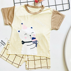 Đồ bộ cho bé trai và bé gái, Bộ Minky Mom cho bé 4-14kg chất vải mềm mịn màu sắc tươi sáng Baby-S – SBVN048
