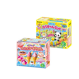 Combo 2 hộp kẹo Popin Cookin đồ chơi ăn được gồm: Kem Chocolate + Thế Giới Diệu Kỳ