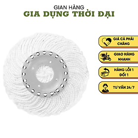 Mua Bông Lau Nhà Xoay 360 Độ OMEGA SUPA MOP Đài Loan - Sợi Bông Mềm Mịn - Thấm Hút Tốt - Chống Trầy Xước Sàn Gỗ