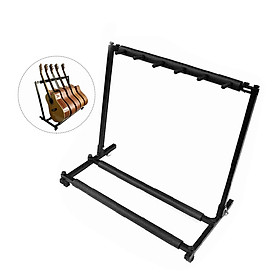 Giá đỡ đàn guitar 5 chỗ tiện dụng có thể cấp gọn và dùng cho đàn guitar cổ điển, guitar điện và guitar bass