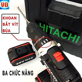 Mua MÁY KHOAN PIN HITACHI 28V- LÕI ĐỒNG- PIN 5 CELL- CÓ BÚA (khoan tường  sắt   bắt vít