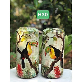 Mua Combo 2 bình cắm hoa  họa tiết vẽ thủ công 3D. Gốm sứ Bát Tràng.