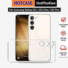 ốp lưng silicon cho Samsung Galaxy S23 Ultra / S23 Plus / S23 5G hiệu HOTCASE Ultra thin - siêu mỏng 0.6mm, thiết kế trong suốt, chống trầy xước - Hàng nhập khẩu