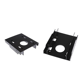 2x Dual Ports 2.5'' to 3.5'' Adapter Mounting Bracket Hard Drive Holder
