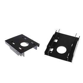 2x Dual 2.5'' to 3.5 Mounting Bracket Dual HDD Dock Holder Tray Plastic