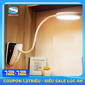 Đèn bàn chống cận thương hiệu Smiling Shark không dây, sạc USB, thân đèn linh hoạt 360 độ, có thể kẹp vào bàn hay giá sách, bảo vệ mắt khi học bài, đọc sách, làm việc máy tính kéo dài - hàng chính hãng