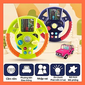 Vô lăng ô tô đồ chơi cho bé chơi game mô phỏng đường đua xe nhiều chức năng điều khiển, quà tặng sinh nhật cho bé