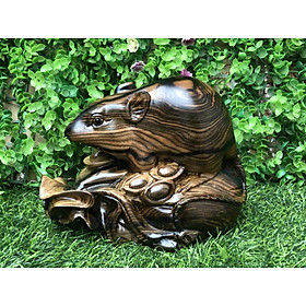 Mua Tượng con chuột trang trí phong thủy hút tài lộc bằng gỗ mun kt 20×15×12 5cm