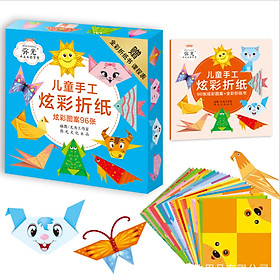 Bộ 96 tờ gấp giấy con vật - tập gấp giấy 3D origami (Kèm Sách Hướng Dẫn)