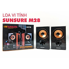 Mua Loa vi tính Sunsure M28 - loa vi tính 2.0 âm thanh stereo rạp hát - Kết nối Bluetooth  AV  USB  SD card - Vỏ gỗ cho âm thanh trầm ấm - Hàng nhập khẩu