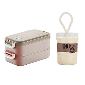 Mua Hộp Cơm Nắp Gỗ INOX304 Phong Cách Nhật Tặng Kèm Hộp Đựng Soup có Thìa