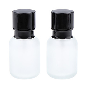 2x Empty Glass Makeup Container Lotion Cream Jar Pump Bottle Case for Travel