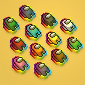 10 Among Us Diecut Hologram Sticker 7 màu