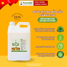 [Can 10L tiết kiệm] Nước tẩy bồn cầu, nhà tắm hữu cơ enzyme sinh học dứa Fuwa3e 10L