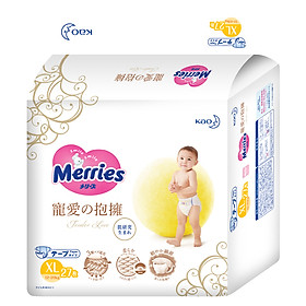 Tã/bỉm dán cao cấp Merries Tender Love size XL - 27 miếng (Cho bé 12 - 20kg)