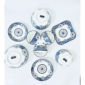 Mua BỘ BÁT ĐĨA GỐM SỨ HỌA TIẾT HOA CÚC XANH DƯƠNG CAO CẤP  BÁT ĐĨA GỐM SỨ CHO MỌI GIA ĐÌNH  NHÀ HÀNG  KHÁCH SẠN  QUÁN ĂN