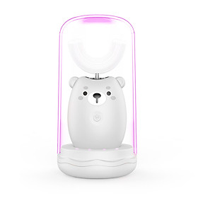 Bàn chải đánh răng điện thông minh Lanbeibei Kids có thể sạc lại với bàn chải hình chữ U kèm cốc đánh răng