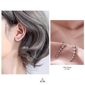 Bông tai nữ Miuu Silver, khuyên tai bạc đính đá kẹp vành tai Galaxy Earrings