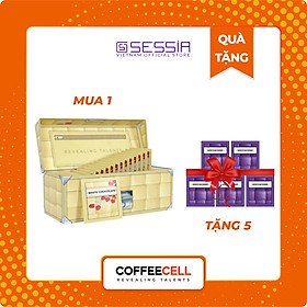 [MUA 1 TẶNG 5] Socola Trắng Premium Với Quả Mâm Xôi Và Nhân Sâm Trắng Thượng Hạng COFFEECELL (20 gói x 15g) - Vị ngọt quyến rũ không chứa calo - Hàng Chính Hãng