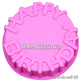 Khuôn rau câu silicon sinh nhật Happy Birthday loại 20 cm - Mã số 1034