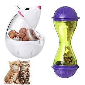 2 miếng thức ăn đồ chơi cho thức ăn cho mèo, trung chuyển tương tác cho mèo, quả bóng thức ăn cho chó thú vị cho cốc theo hình của một con chuột tương tác IQ Treatment Huấn luyện