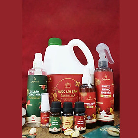 Quà Tết ý nghĩa: Nước lau sàn May Mắn, Bình xịt phòng May Mắn, Gel tắm Giao Thừa, Combo tinh dầu: Bách Lộc, Thiên Thọ, Vạn Phúc JULYHOUSE