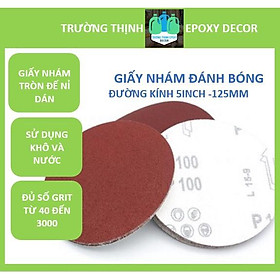 1 Tờ Nhám Tròn 5 Inch 125mm Đủ Số Grit - Trường Thịnh Sài Gòn