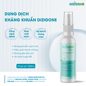 Xịt kháng khuẩn DIZIGONE Spray 100ml - Kháng khuẩn dịu nhẹ, nhanh lành tổn thương, tái tạo da, ngăn ngừa sẹo