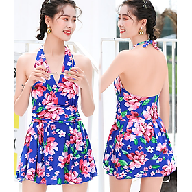 Đồ Bơi Nữ Một Mảnh Kiểu Váy Hoa Hở Lưng Gợi Cảm ATI27 MayHomes One-Piece Swimwear With Backless Top