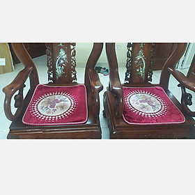 Mua Bộ thảm ghế salong 3 miếng lông nhung tuyết dày 2cm( 1 miếng dùng cho ghế dài  2 miếng dùng cho ghế vuông) tông màu đỏ
