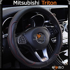 Bọc vô lăng xe ô tô Mitsubishi Pajero Sport da PU cao cấp - OTOALO