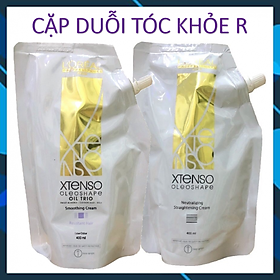 Cặp thuốc duỗi ép tóc L'oreal Pro X-Tenso Oleoshape Smoothing Cream thẳng suôn mượt nhẹ mùi cao cấp 400ml*2