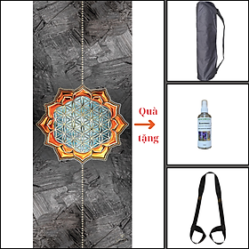 Thảm tập yoga chính hãng Yvonne, Mandala Vintage (TẶNG 3 PHẦN QUÀ) dày 6mm bề mặt nhám, siêu bám, chống trơn trượt, ưa mồ hôi