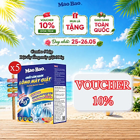 Combo 05 hộp CLS lồng máy giặt 300g Ag+