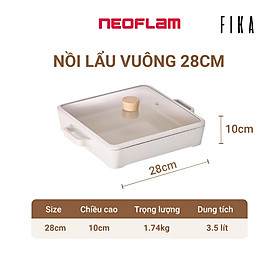 Mua  Hàng chính hãng  Nồi lẩu vuông Fika Neoflam 28cm - Hàn Quốc. Hàng có sẵn  giao ngay.