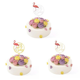 Flamingo Acrylic Cake Topper Kids Birthday Party Baby Shower Decoration