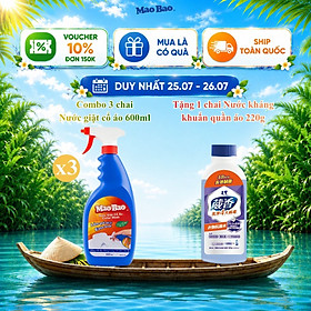 Combo 03 Chai Nước Giặt Cổ Áo Mao Bao 600ml
