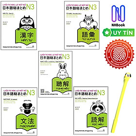 Combo Luyện Thi Năng Lực Nhật Ngữ N3 : Ngữ Pháp, Từ Vựng, Hán Tự, Đọc Hiểu, Nghe Hiểu Kèm File MP3 ( Tặng Kèm Viết ) - Han Nana
