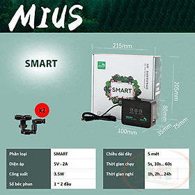 Bộ phun sương Mius Smart, Mini Rainforest Spray System hẹn giờ phun ẩm bể bán cạn tiểu cảnh bò sát hàng nhập khẩu