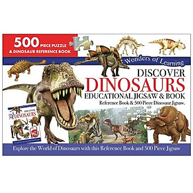 [Download Sách] Wonders Of Learning - Discover Dinosaurs - Educational Jigsaw & Book (500 Piece Puzzle)