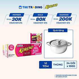Thùng 24 Gói Mì vị Tôm Koreno 100g