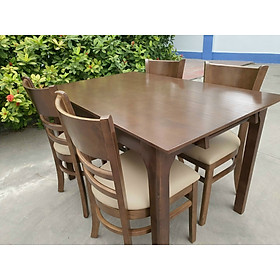 Mua Bàn ghế ăn gỗ cao su (bàn 120cm chân vuông+4 ghế cabin)