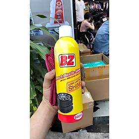 CHAI XỊT BÓNG VỎ XE NHỰA NHÁM BZ TIRES PLASTIC SHINE 600ml MẪU MỚI