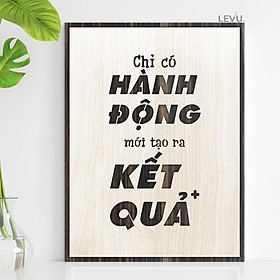 Tranh treo tường bằng Gỗ handmade khắc laser chữ slogan tạo động lực TBIG033