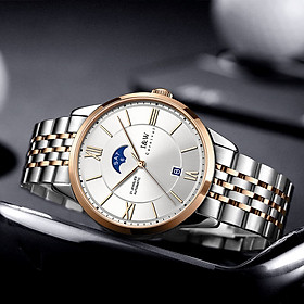 Đồng hồ nam chính hãng I&W CARNIVAL 528G-T1 hàng mới fullbox, Kính sapphire ,chống xước,Chống nước ,Bảo hành chính hãng,Máy cơ (Automatic),Dây Kim loại Thép không gỉ 316L